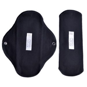 Set 2 Absorbante lavabile normale Momiji Natural, culoarea negru