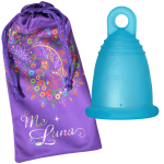 Cupa menstruala ME LUNA Soft - cyan, marimea S, model ring