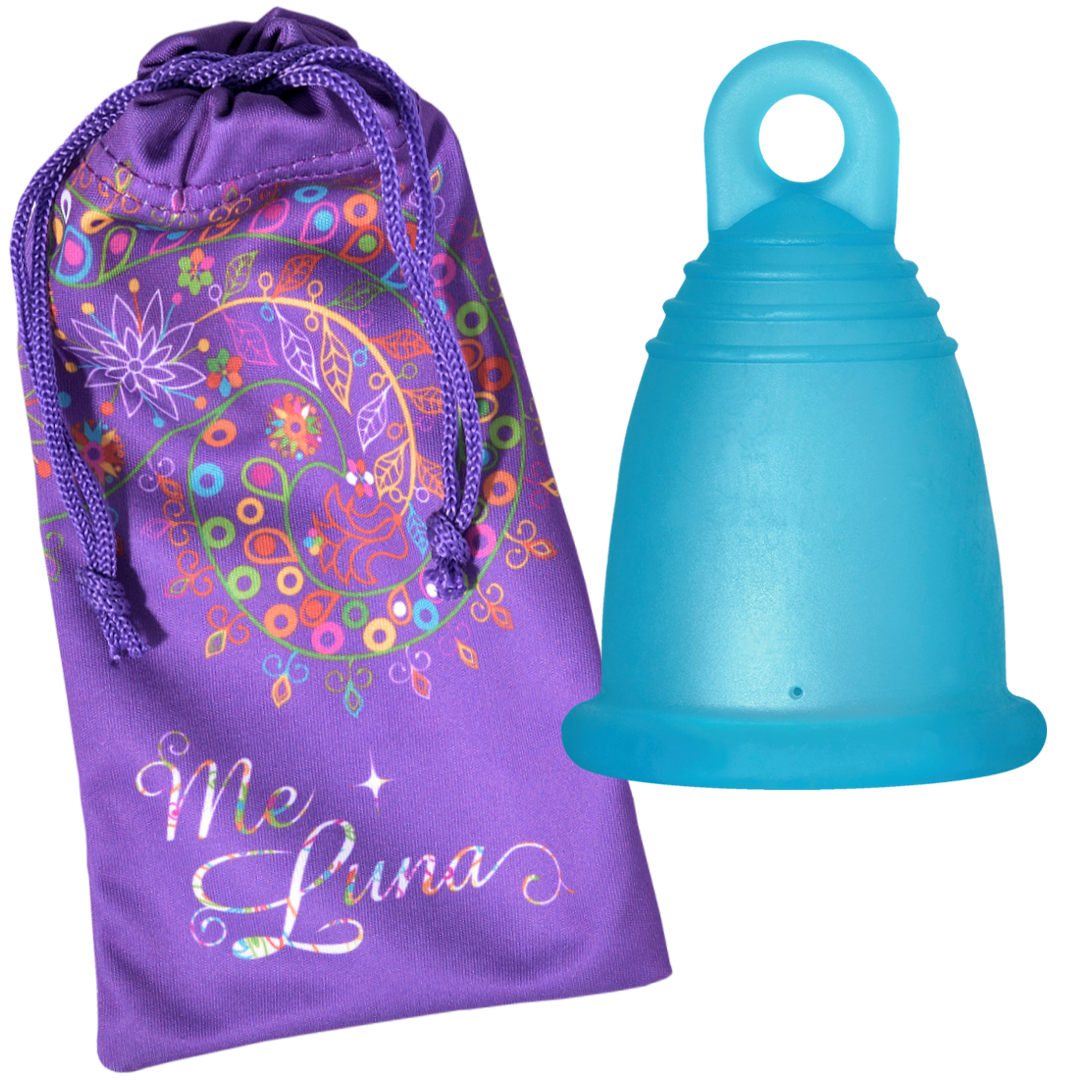 Cupa menstruala ME LUNA Soft - cyan, marimea S, model ring